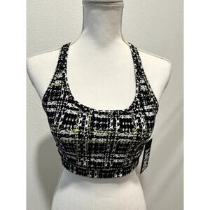 DKNY Sport Womens Strappy Keyhole-Back Zest Boucle Plaid Size Small New B59